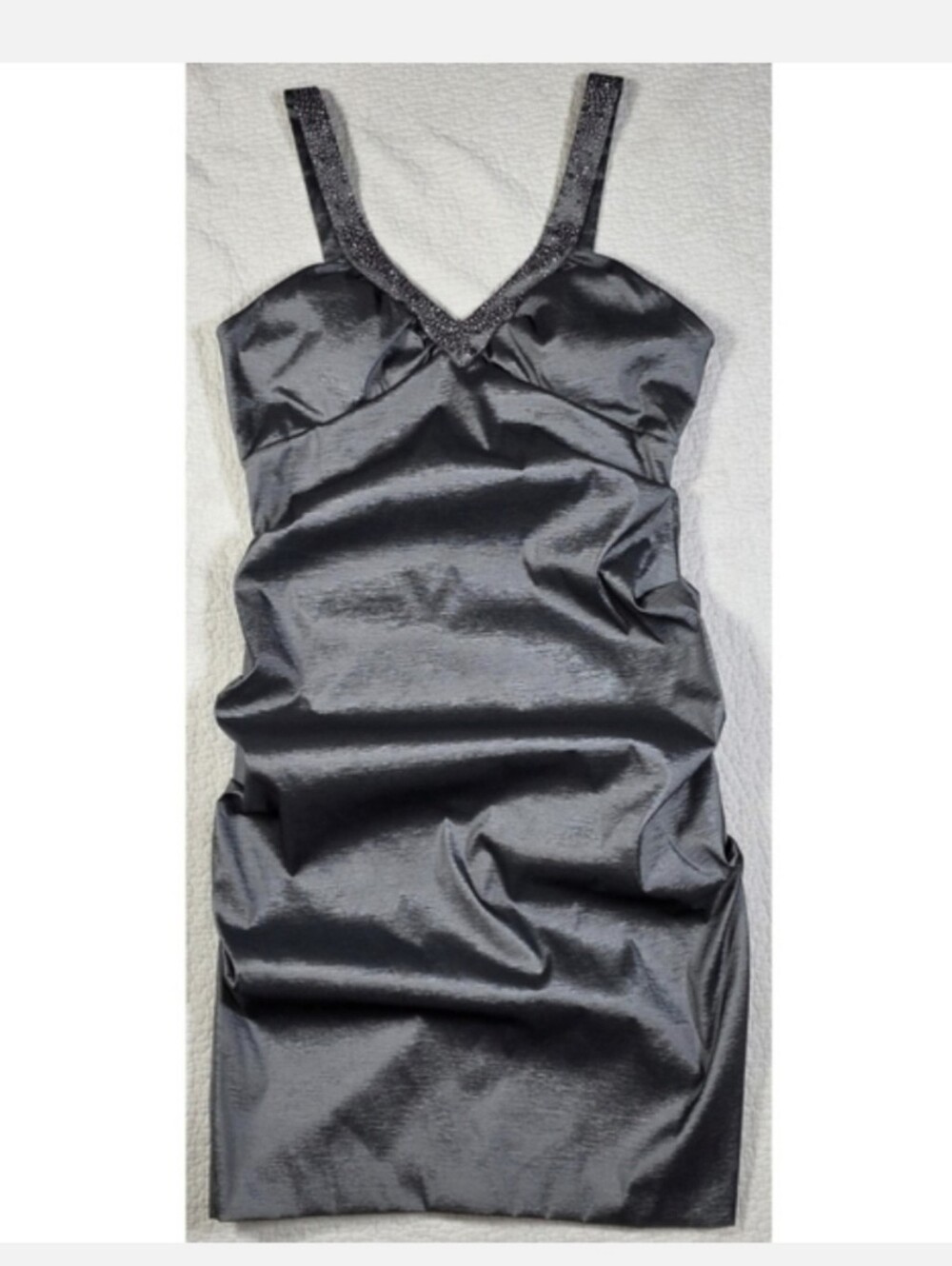 LAURA Grey Metallic Cocktail Dress